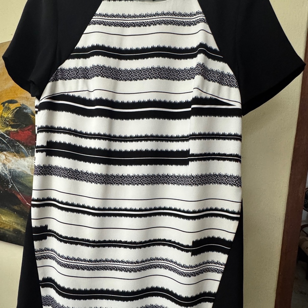Ivanka Trump Black and White Sheath Mini Dress